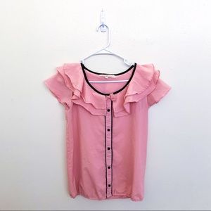 Pink blouse with ruffles